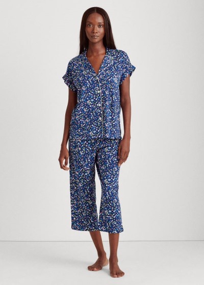 Dámské Pyžamo Ralph Lauren Print Cotton Capri - 24893-BEJO